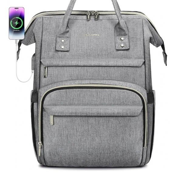 Lovevook Grey 15.6 Laptop bag with charging port - Picture 13 of 14